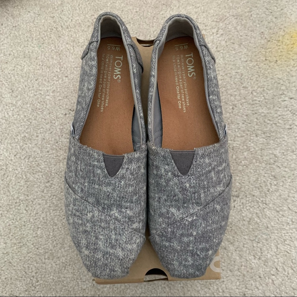 TOMS Classic Steel Grey Washed Denim Shoes